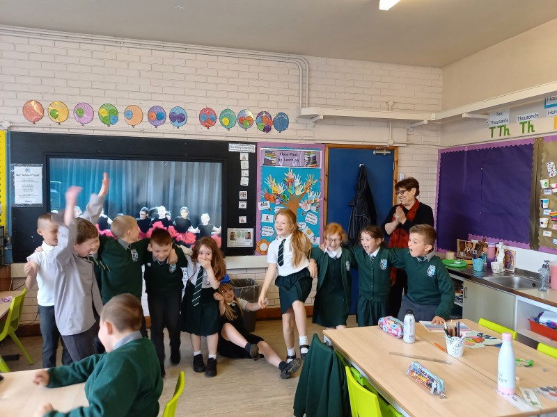 Pupils from St John’s PS Coleraine enjoy practising the French Cancan dance at one of the recent Cultural Diversity workshops.