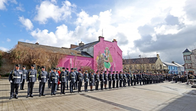 The RAF Parade formed up in Drumceatt Square in Limavady.