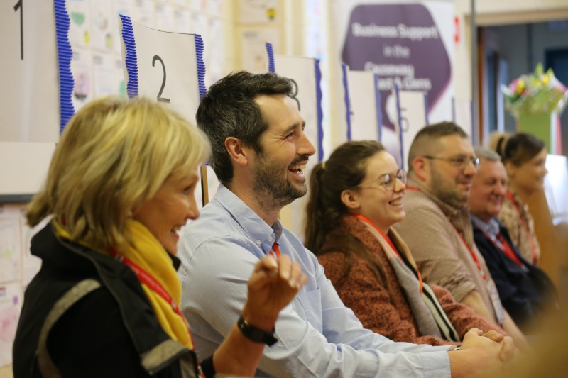 Some of those who took part in the Primary Futures event including television presenter and food ambassador Jenny Bristow, Dan Lavery from Long Line Surf School, Laura Fleming from NIE and nurse Jonny Lennox.