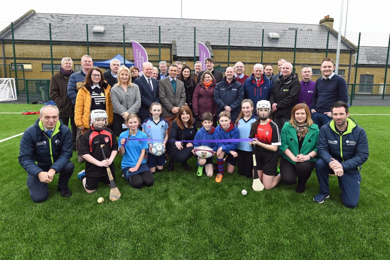 Celebrating the official opening of Ballymoney's 3G pitch.