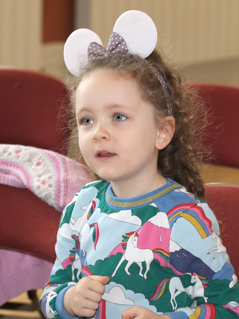 Enjoying the storytelling event in Ballymoney Town Hall.
