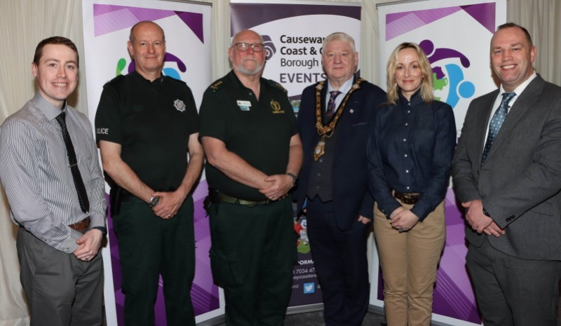 Anthony McCloskey Causeway Coast and Glens Borough Council, Superintendent Mark Roberts PSNI, Mayor of Causeway Coast and Glens, Councillor Steven Callaghan, Lois McDonnell, Civil Contingencies and Damien Gavin, Civil Contingencies