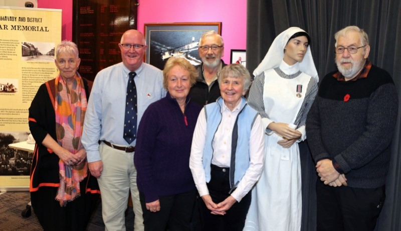 Joanne Honeyford, Community Engagement Officer, Museum Services, with WW1 historian Alistair Harper and members of Binevenagh Historical Society, Hester McCunn, Robert Peacocke, Val Morgan and Robert Guthrie.