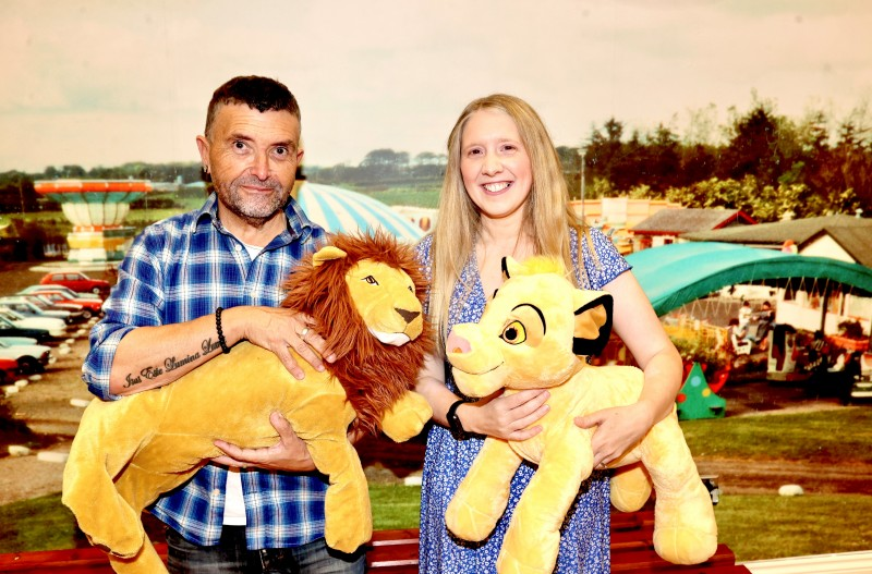 Barry Thompson with Jamie Austin, Museum Officer at the Causeway Safari Park exhibition