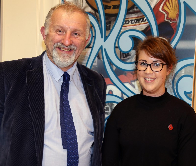 Robert Corbelt and Museum Services Officer Sarah Carson pictured at the launch event at Ballymoney Museum.