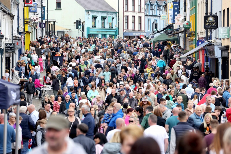 Thousands of people enjoying the festival atmosphere on Ann Street, with stalls lining the streets on Bank Holiday Monday 26th August.