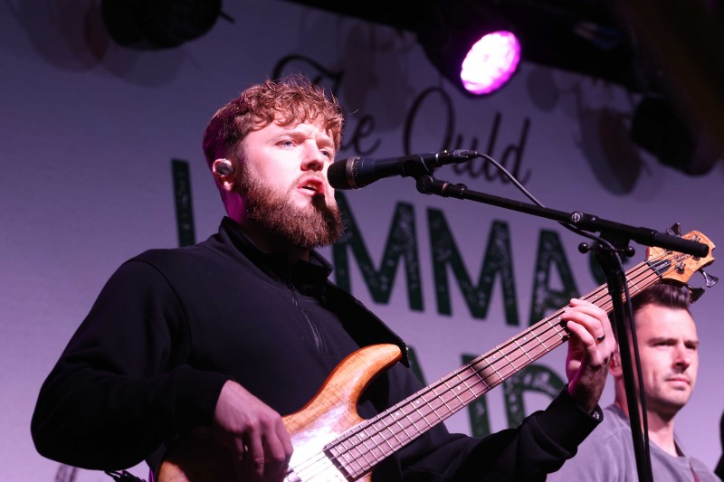 Shane Lynam from 5 piece twisted-trad band Ruaile Buaile performing at The Diamond, Ballycastle on Sunday 25th August.