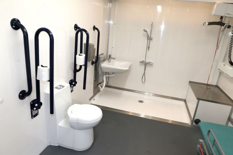 The interior of one of the Council's new Mobile Accessible Changing Units