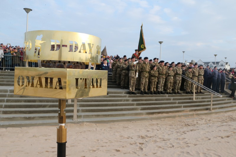 The commemorative beacon at East Strand, Portrush to commemorate the 80th anniversary of D-Day.