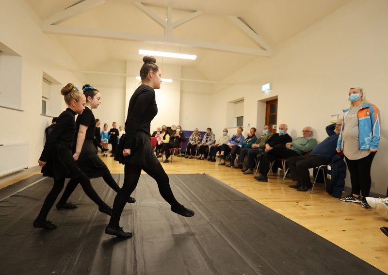 Dancers from the Pringle School of Irish Dancing perform at the musical evening held at Aghanloo Community Centre.