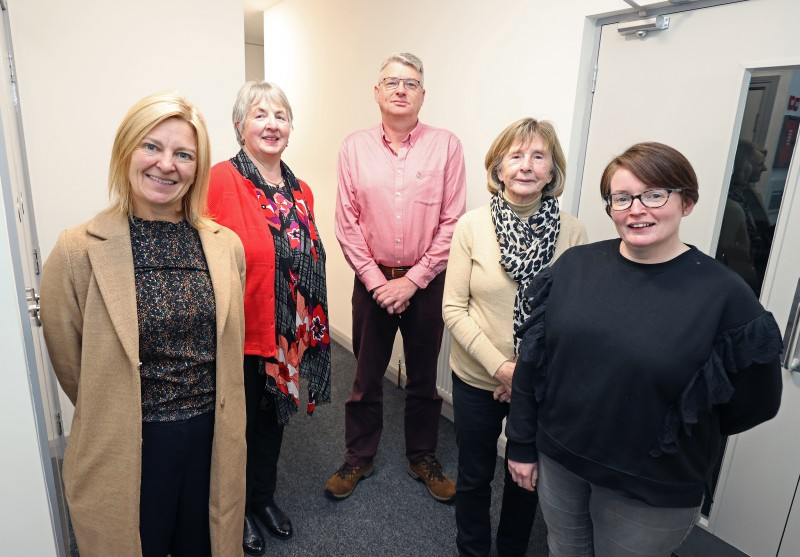 Pictured at the musical evening held at Aghanloo Community Centre are Alice Conn (Magilligan Community Association), Elizabeth Scott (Aghanloo Community Association), John Thompson (Aghanloo Community Association), Annie Mary Mullan (Magilligan Community Association) and Leona Ferris (Magilligan Community Association)