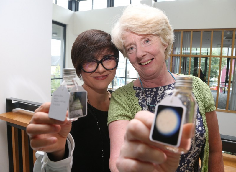 Curator Valeria Ceregini pictured with artist Kathy Herbert.