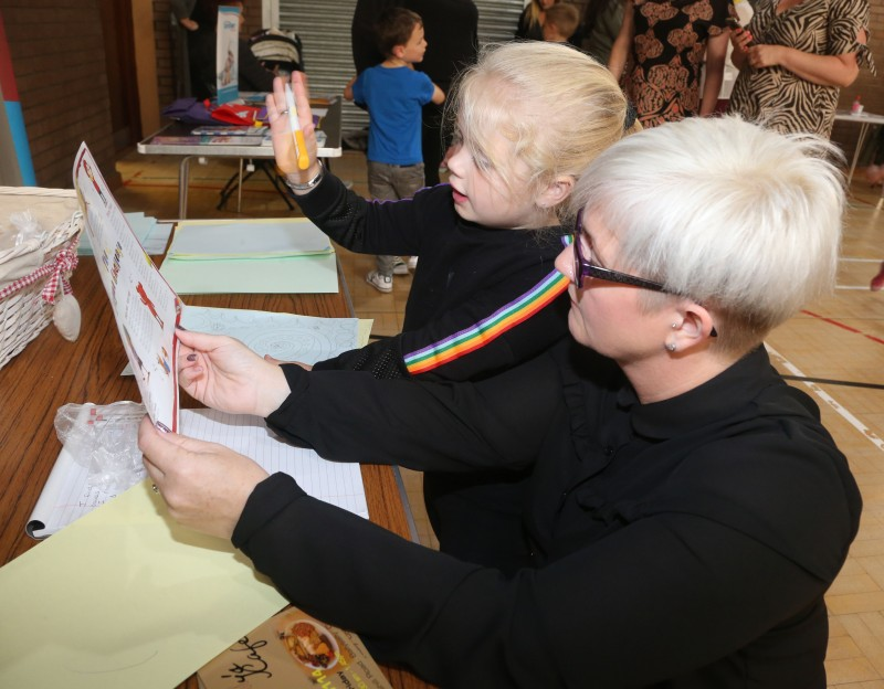 Enjoying some of the activities on offer at the Ballysally Community Engagement event recently.