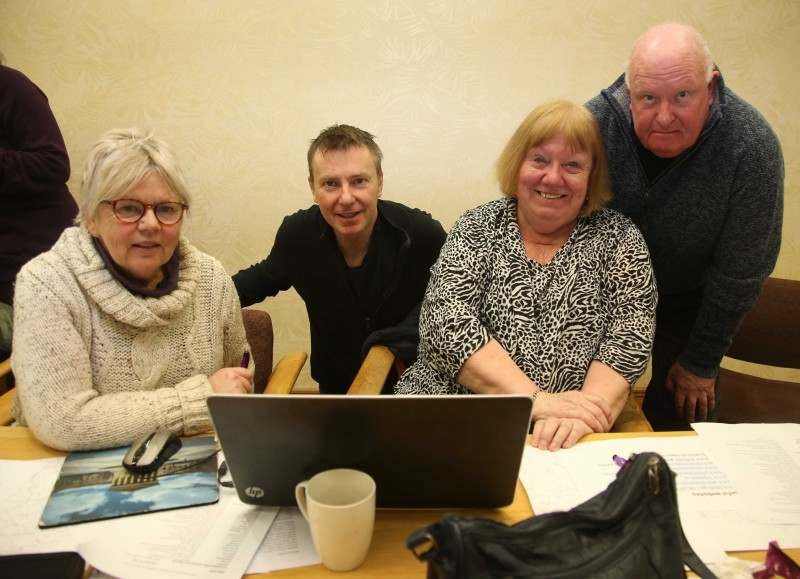 Participants who took part in the ‘Your Place and Mine’ Good Relations workshop in Sheskburn House, Ballycastle pictured with facilitator Gordon Mc Coy.