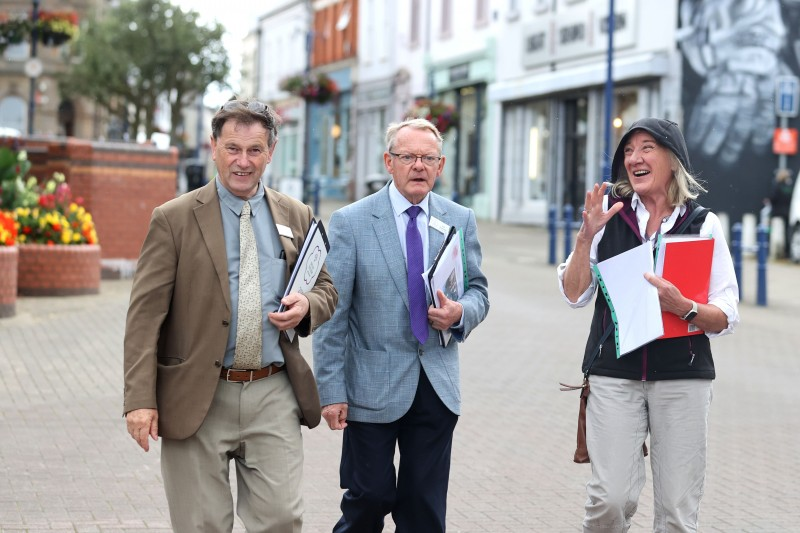 Britain in Bloom judges Roger Burnett and Rae Beckwith are both given an overview of Coleraine’s town centre initiatives by Jan O'Neill, Council’s Physical Regeneration Project Officer.