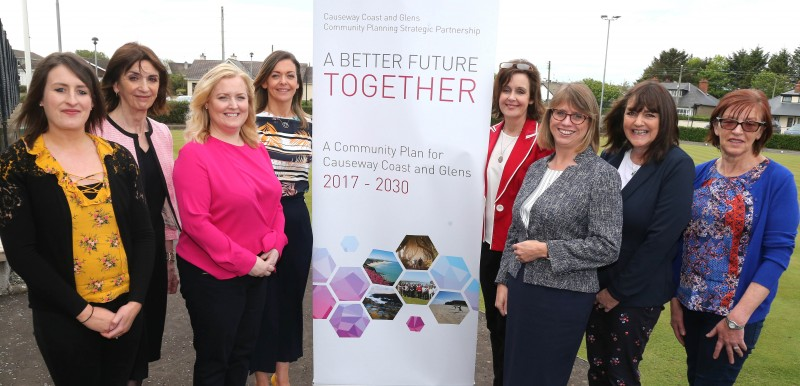 Pictured at the Health Literacy Workshop as part of the ‘A Better Future Together’ – the Community Plan for Causeway Coast and Glens are Pamela McClelland, South Antrim Community Network, Elaine O’Doherty, Public Health Agency, Ann Marie Mc Stocker, NICHI Health Alliance / NI Ambulance Service, Joanne Morgan, Community Development Health Network, Bride Harkin, Health and Social Care Board, Professor Jo Protheroe, Keele Medical School, Karina McCollum, Causeway Coast and Glens Borough Council and Veronica McKinley, Northern Area Community Network.