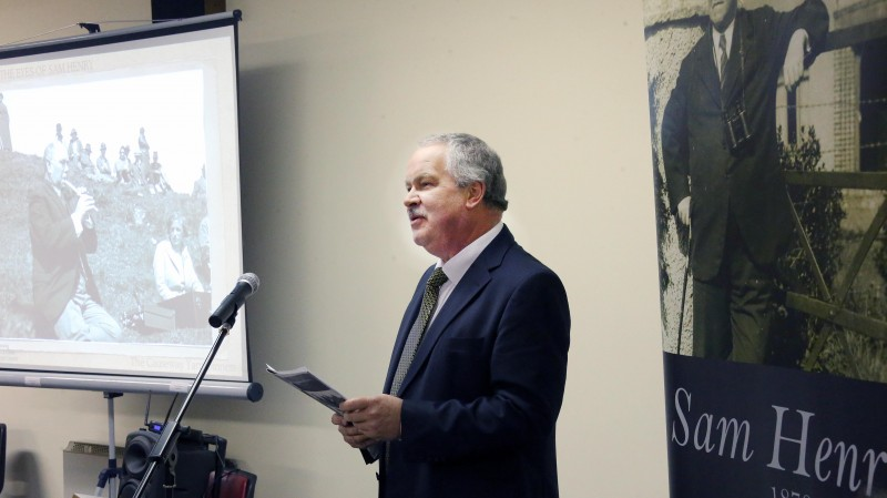 Sam Henry’s grandson, Gordon Craig pictured at The Causeway Yarnspinners evening of poetry, song and stories.