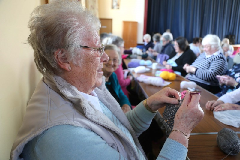 Cloughmills Crochet Group pictured during a recent get-together.
