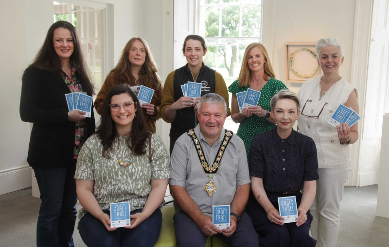 Pictured at the official opening of the Causeway Coast Craft Trail Showcase Exhibition with the Mayor, Councillor Ivor Wallace is Emma Thorpe (Atlantic Rose NI), Andrea Spencer (Benefield Spencer) Fiona Shannon (Fiona Shannon Ceramics), Kerrie McGonigle (Destination Manager) Shauna McNeilly (Arts and Cultural Facilities Officer), Babs Belshaw (Blackheath Pottery) and Claire McDowell (Stone Row Artisans).