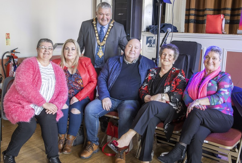 The Mayor of Causeway Coast and Glens Borough Council, Councillor Ivor Wallace, pictured with some of those who attended the Tea Dance in Ballymoney Town Hall, including Councillor Adrian McQuillan.