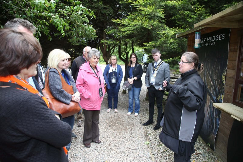 Representatives of Causeway Coast and Glens Tourism industry and visitor information centres who took part in the familiarisation trip organised by Causeway Coast and Glens Borough Council pictured at the Dark Hedges Experience.