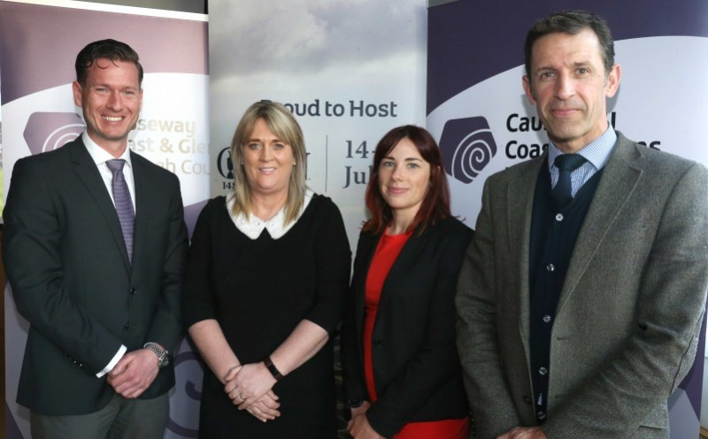 Philip Russell, Patricia O’Brien, Heidi Clarke and Richard Baker pictured at the launch of The Open Legacy Fund in The Atlantic Hotel, Portrush.
