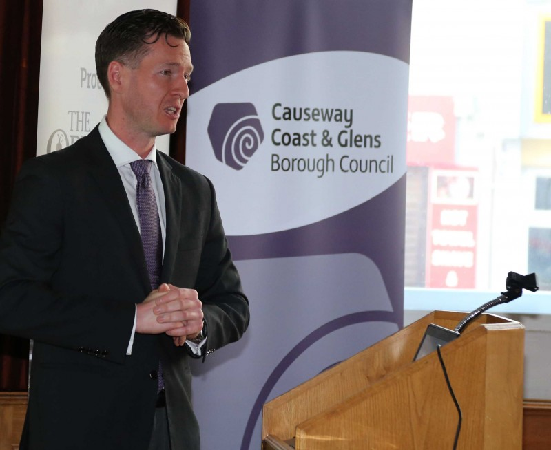 Philip Russell, Assistant Director of Sustainability at The R&A pictured at the launch of The Open Legacy Fund in The Atlantic Hotel in Portrush.
