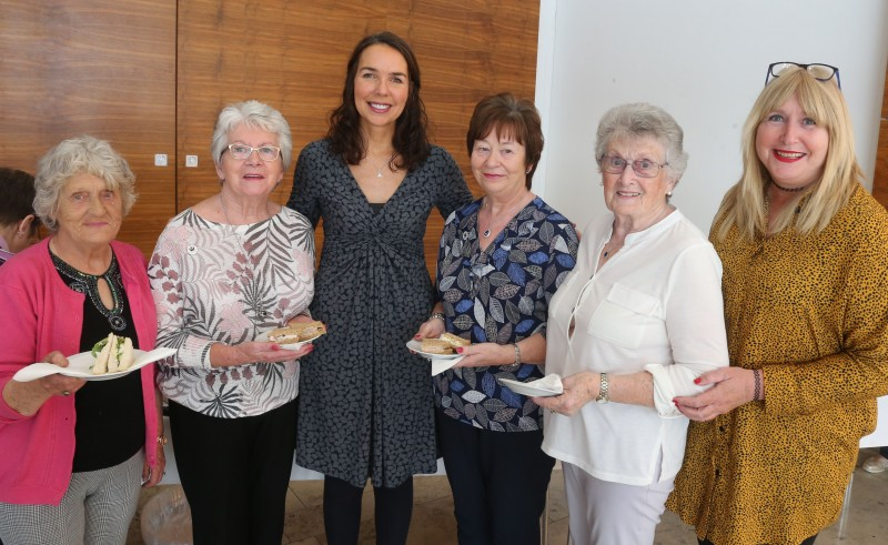 Doreen Dickie, Isobel Fleming, Councillor Stephanie Quigley, Mary Kerr and Councillor Angela Mulholland pictured at a civic reception to congratulate Ballymoney Evergreen Club on receiving the Queen’s Award for Voluntary Service.