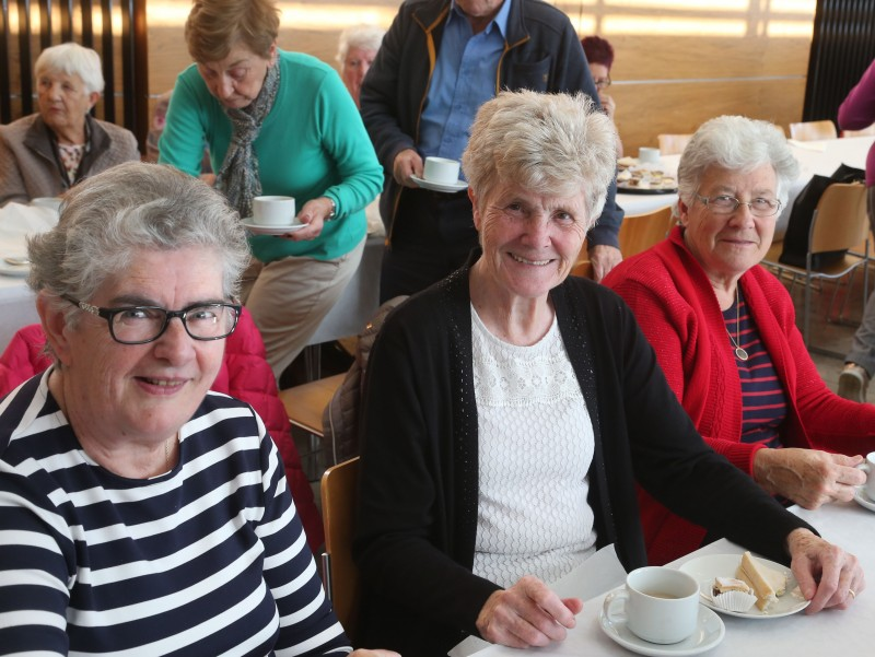 Mary Stevenson, Marian Stevenson and Isobel Dunlop pictured at a civic reception for members of Ballymoney Evergreen Club.