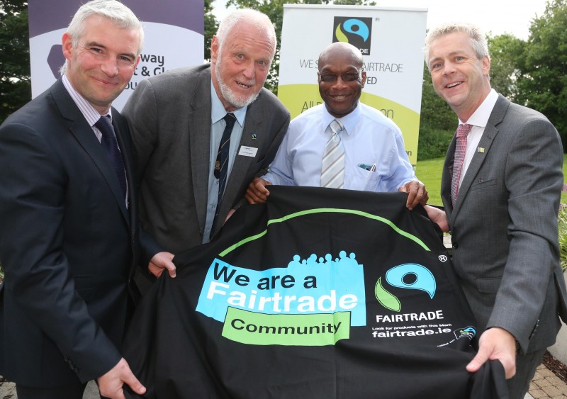 Aidan McPeake (Causeway Coast and Glens Borough Council Director of Environmental Services), Chris McCaughan (The Co-operative, Ballycastle), and Richard John (Secretary, Causeway Multi Cultural Forum) pictured ahead of the inaugural meeting of Causeway Coast and Glens Borough Council’s Fairtrade Steering Group.