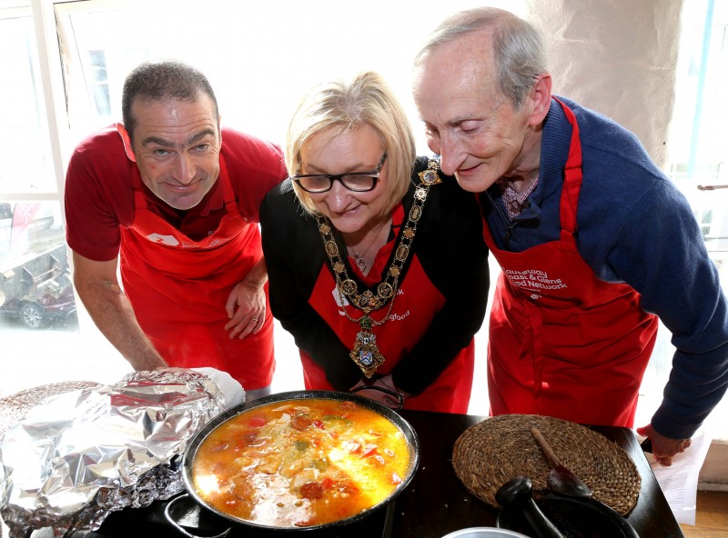 The Mayor of Causeway Coast and Glens Borough Council Councillor Brenda Chivers pictured with Geoff Mc Kinney and David Shinder at the familiarisation trip that took place across the Causeway Coast and Glens.