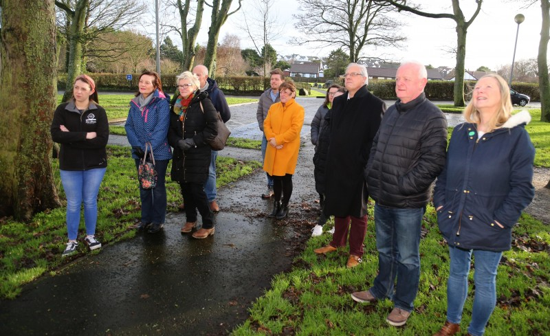 Some of those who attended the unveiling of the new piece of public art called Park Life at Flowerfield Arts Centre.