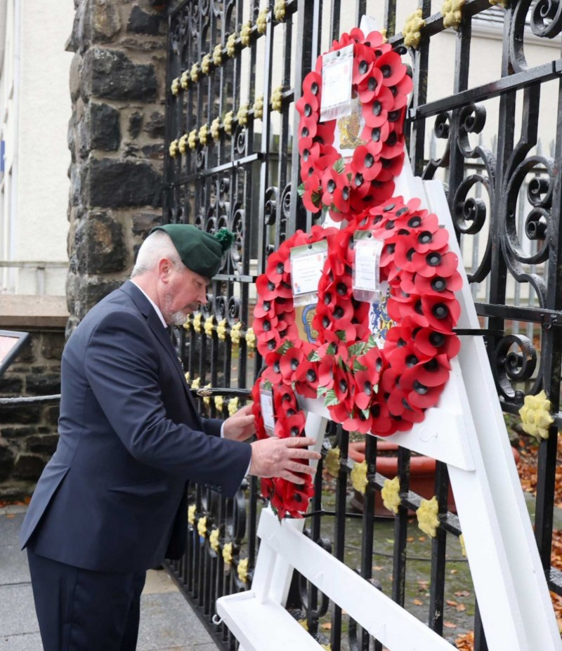 Wreaths are laid at Garvagh War Memorial on Remembrance Sunday.