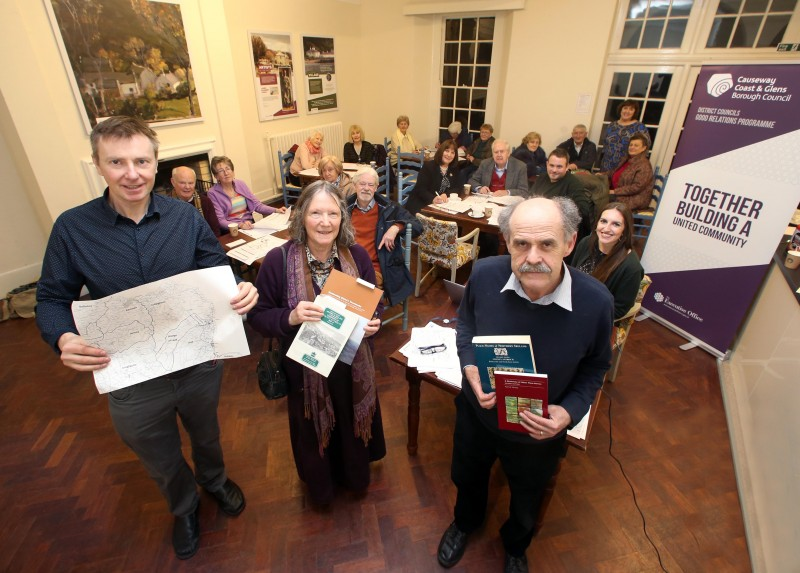 Participants who attended the ‘Your Place and Mine’ Good Relations workshop in Glenmona House in Cushendun with facilitators Gordon McCoy, Pat McKay and Kay Muhr.