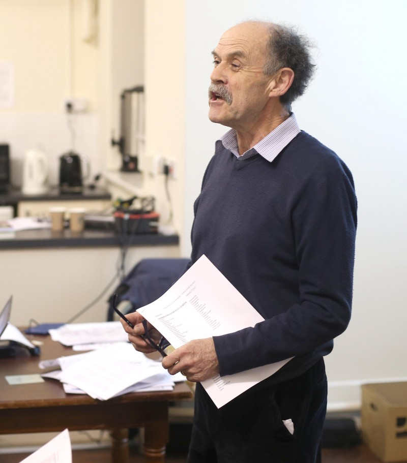 Facilitator Pat Mc Kay pictured at the ‘Your Place and Mine’ Good Relations Workshop in Cushendun.
