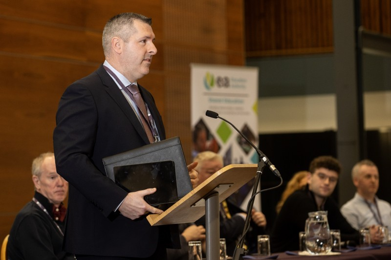 Alliance Party Members, Councillor Lee Kane, Councillor Amy Mairs and Alderman Richard Stewart in discussion with pupils at the Pupil Voice event.