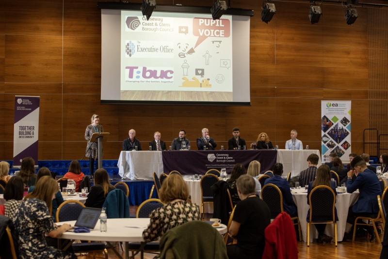 Pupils taking part at Pupil Voice 2024 in Ulster University Coleraine