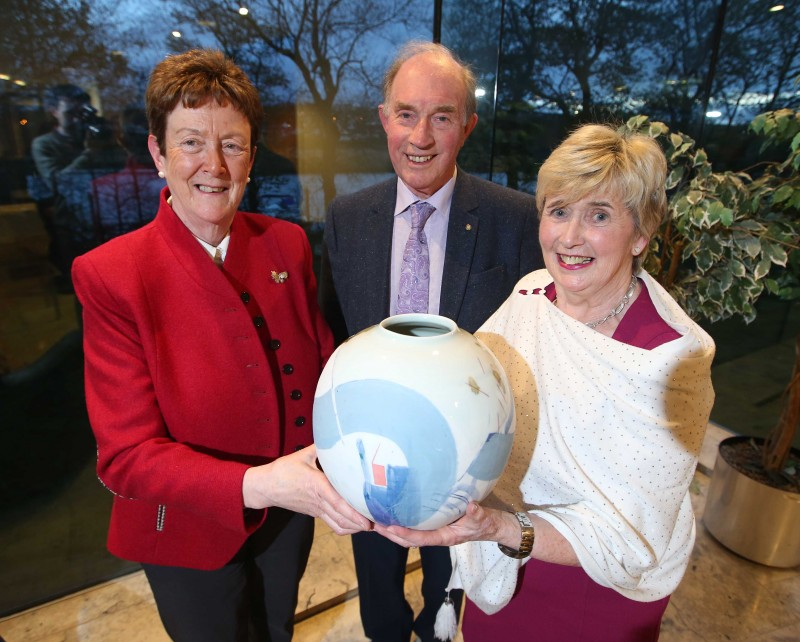 The Mayor of Causeway Coast and Glens Borough Council pictured with Maura Hickey and her husband Liam.