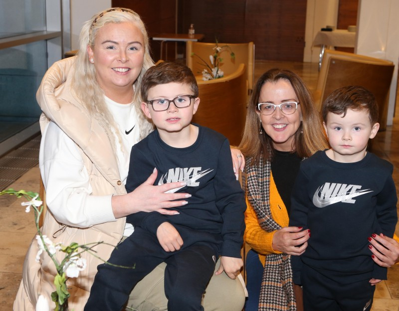 Maighread Watson with her family and Councillor Cara McShane at the Irish Language Week celebration in Cloonavin.