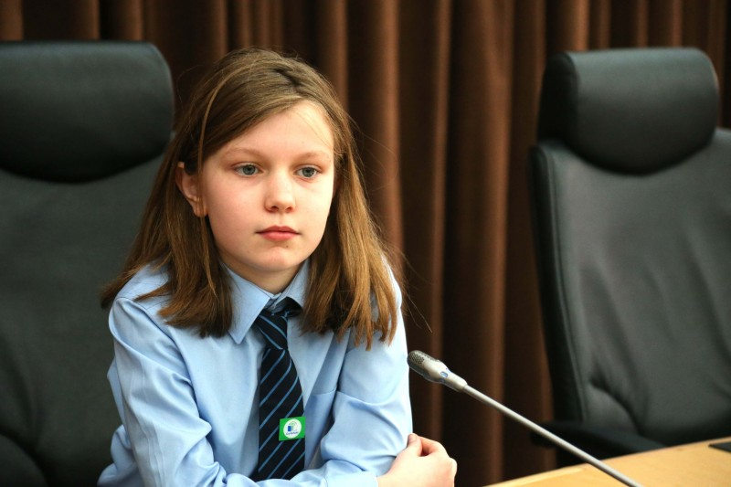Kilrea Primary School pupils enjoyed a tour of the Council Chamber during their visit to Cloonavin.