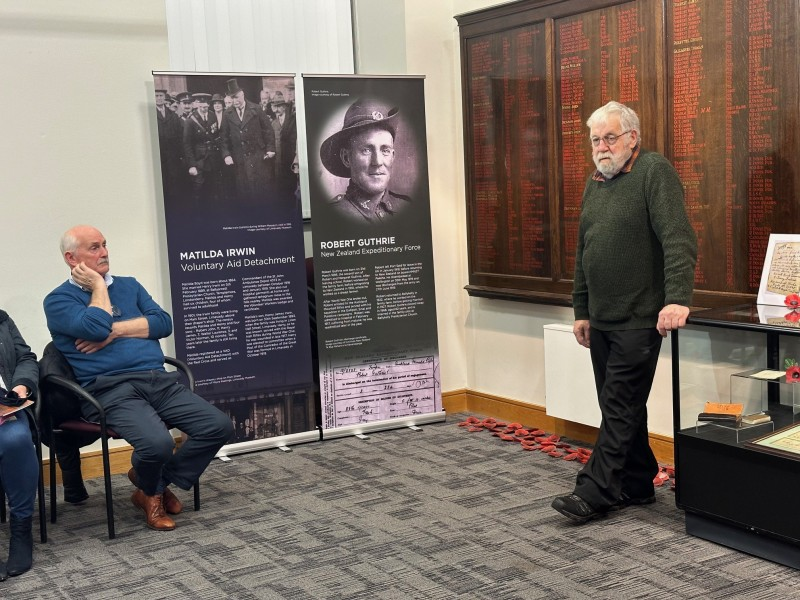 Robert Guthrie, a member of Binevenagh Historical Society, sharing his research on some of the people profiled in the free booklet relating to the history of the Limavady War Memorial Boards.