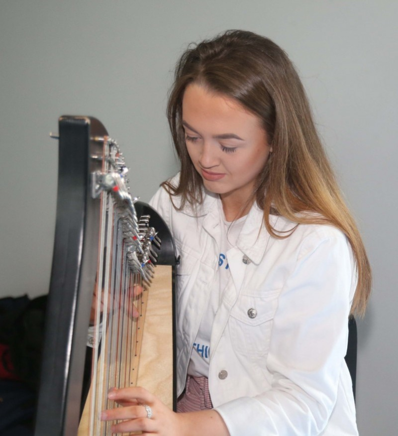 Laura Bradley from Hampsey Harp School in Garvagh pictured at the opening of Magilligan Community Centre