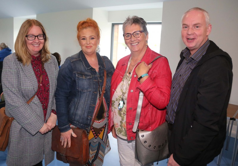 Pictured at the official opening of Magilligan Community Centre recently are Rose Smyth from CRUN, Ashleen Schenning from Limavady Community Development Initiative, LCDI, Ann McNickle from CRUN and Councillor Dermot Nicholl.