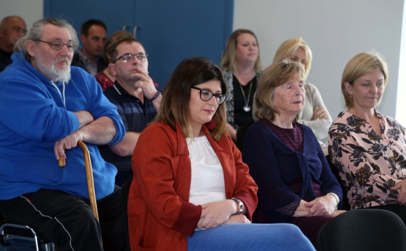 Some of those who attended the official opening of Magilligan community centre.