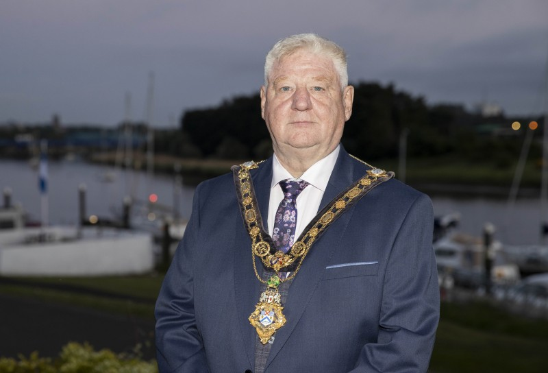 Mayor of Causeway Coast and Glens Borough Council, Alderman Mark Fielding and his wife Phyllis, pictured at the War Memorial in Portstewart on Remembrance Sunday​