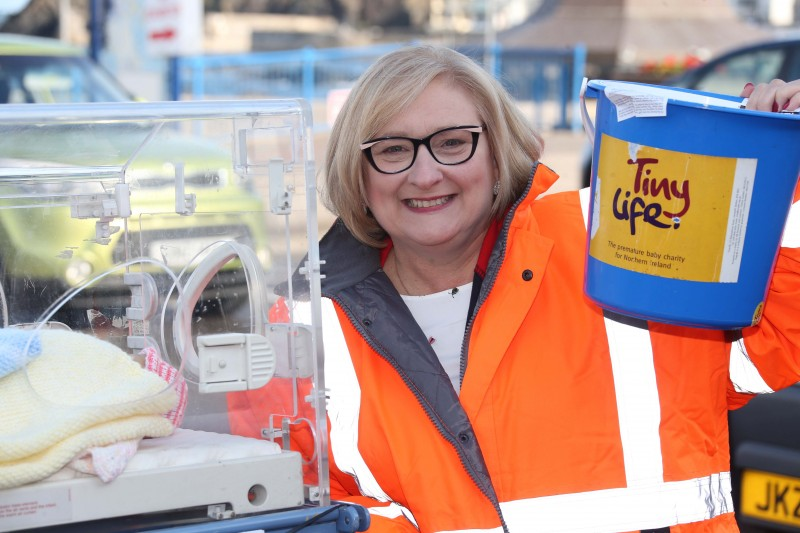 The Mayor of Causeway Coast and Glens Borough Council Councillor Brenda Chivers pictured before the fundraising Incubator Push for TinyLife.