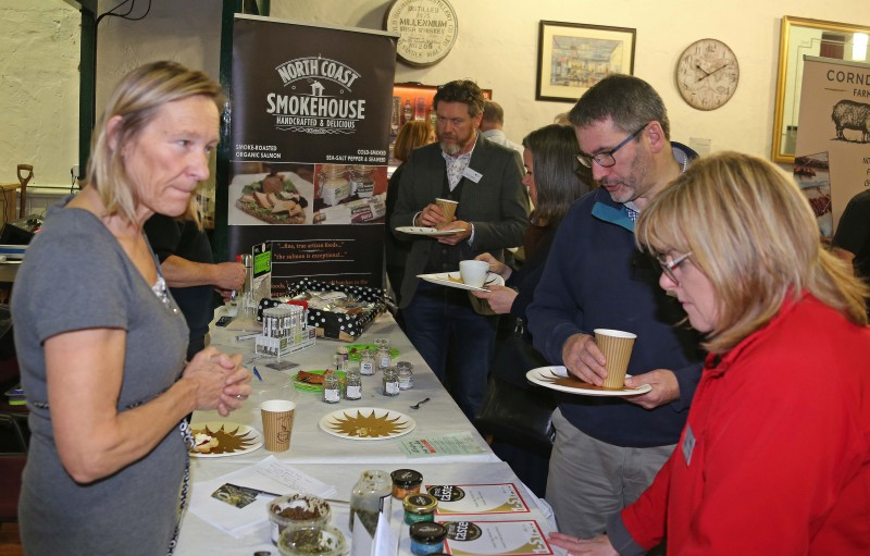 Guests sample some of the local produce available at the Meet The Maker event organised by Causeway Coast and Glens Borough Council's Tourism Team, including products from Islander Kelp, created by Kate Burns (left) on Rathlin Island.