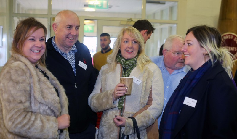 Emma Brown and Jo Moore from Mini Maegden with Trevor Boyce and Sandra Cathers from Causeway Holiday Homes at the Meet The Maker event organised by Causeway Coast and Glens Borough Council's Tourism Team as part of Taste Causeway, a nine-day food celebration across the destination.