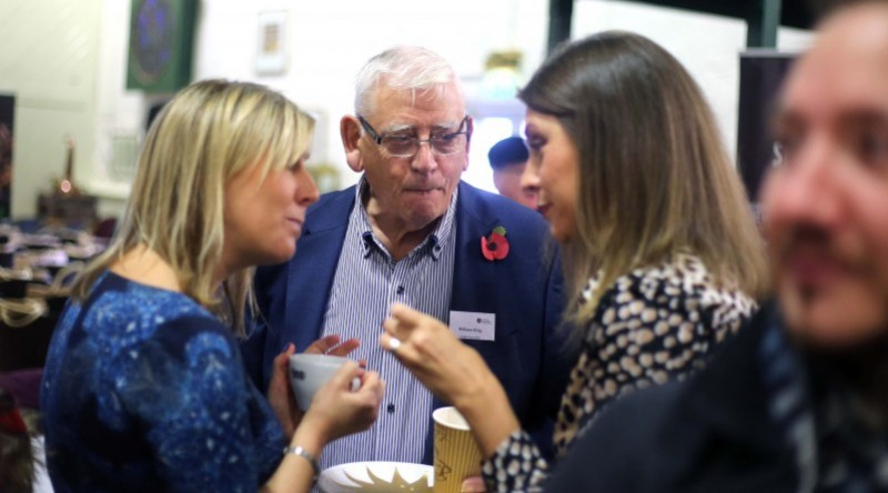 Alderman William King MBE pictured with Vicky Stevenson from Causeway Coast and Glens Borough Council's Tourism Team and Sarah Travers, host of the Meet the Maker event held at Bushmills Distillery.