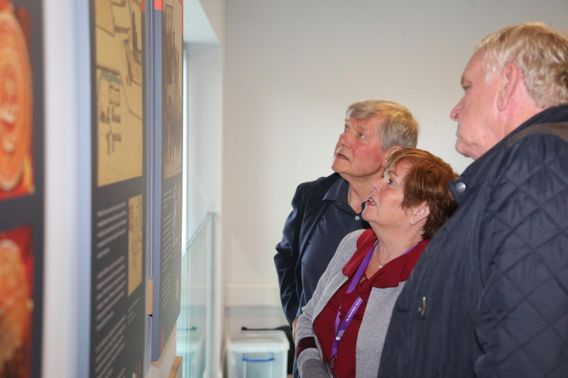 Looking at some of the artefacts on display in Limavady Orange Heritage Centre
